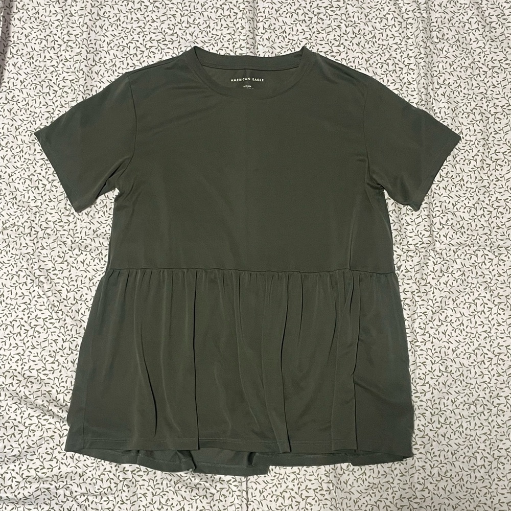 American eagle, dark olive green blouse